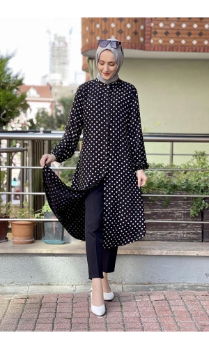 Moda Çizgi Desenli Tunik