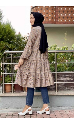 Moda Çizgi Desenli Tunik