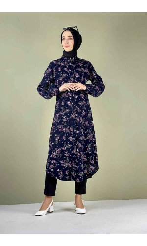 Moda Çizgi Desenli Tunik