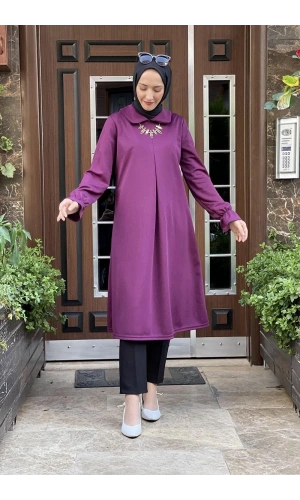 Moda Çizgi Desenli Tunik