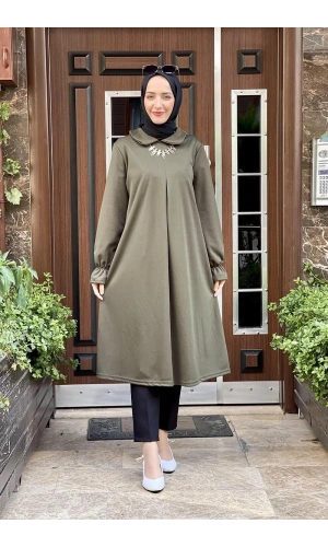 Moda Çizgi Desenli Tunik