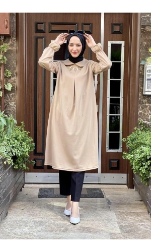 Moda Çizgi Desenli Tunik