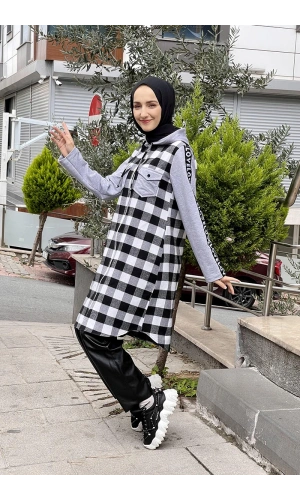 Moda Çizgi Desenli Tunik