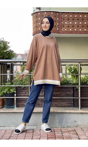 Moda Çizgi Desenli Tunik