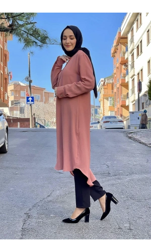 Moda Çizgi Desenli Tunik