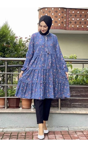 Moda Çizgi Desenli Tunik