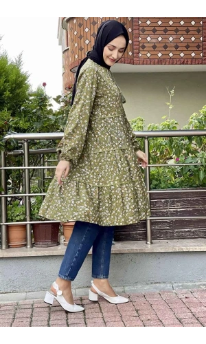 Moda Çizgi Desenli Tunik