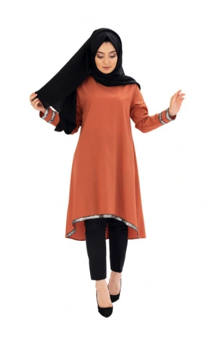 Moda Çizgi Desenli Tunik