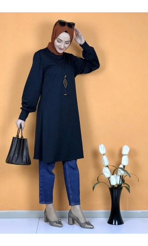 Moda Çizgi Desenli Tunik