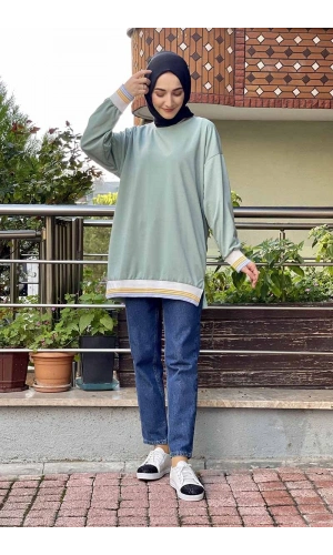 Moda Çizgi Desenli Tunik