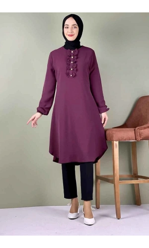 Moda Çizgi Desenli Tunik