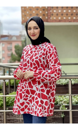 Moda Çizgi Desenli Tunik