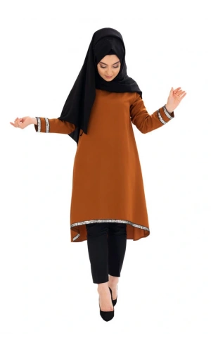 Moda Çizgi Desenli Tunik