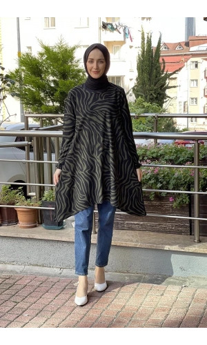 Moda Çizgi Desenli Tunik