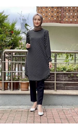 Moda Çizgi Desenli Tunik