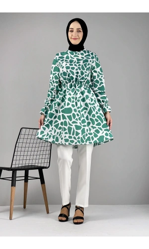 Moda Çizgi Desenli Tunik