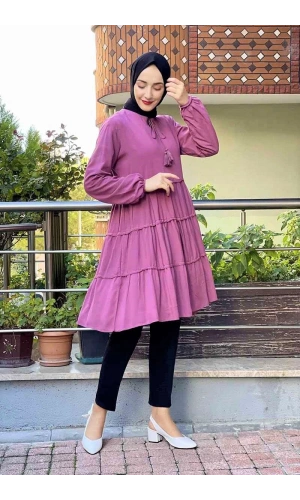 Moda Çizgi Desenli Tunik