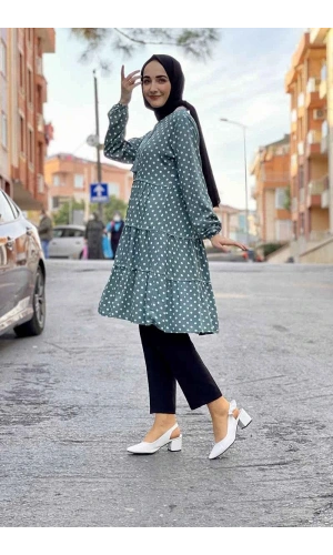 Moda Çizgi Desenli Tunik