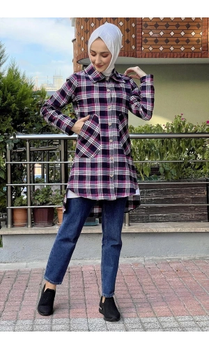 Moda Çizgi Desenli Tunik