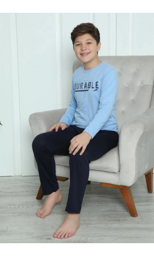 Moda Çizgi Erkek Çocuk Penye Pijama Takım 20412