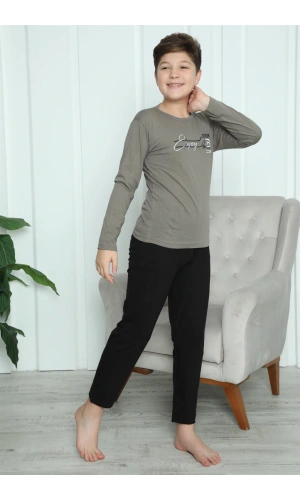 Moda Çizgi Erkek Çocuk Penye Pijama Takım 20418