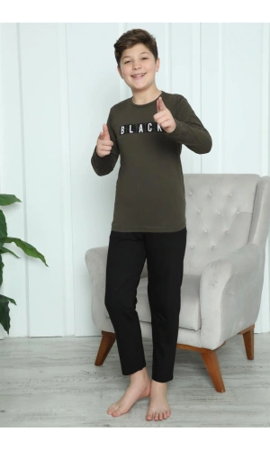 Moda Çizgi Erkek Çocuk Penye Pijama Takım 20419