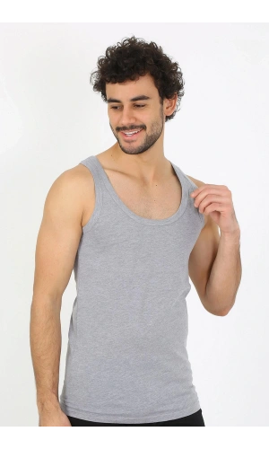 moda çizgi Erkek Gri Ribana Atlet 6502