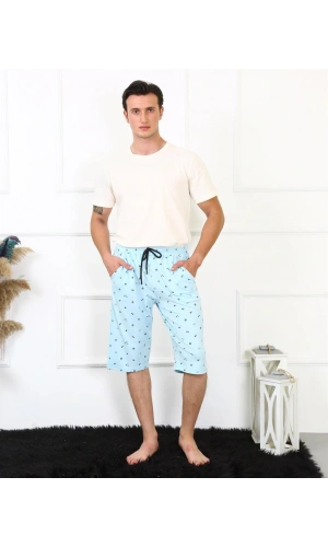 Moda Çizgi Erkek Lakost Buz Mavisi Kapri 27481