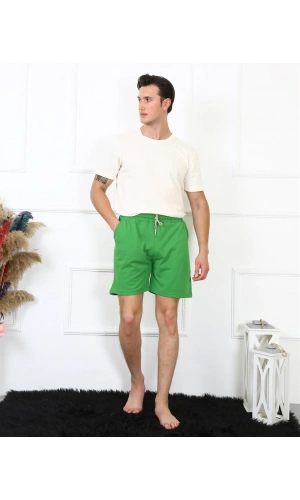 Moda Çizgi Erkek Lakost Fıstık Yeşili Şort 27487