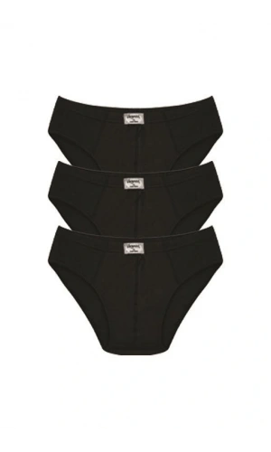 Moda Çizgi Erkek Pamuk 3lü Siyah Slip 40129