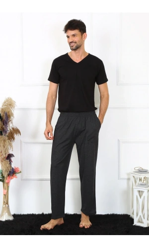 Moda Çizgi Erkek Pamuk Antrasit Tek Alt Pijama 27495