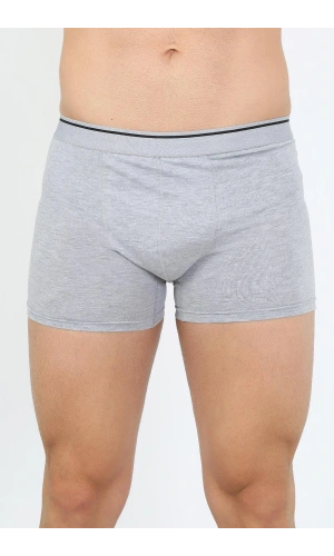 Moda Çizgi Erkek Pamuk Likralı Boxer Gri 40133