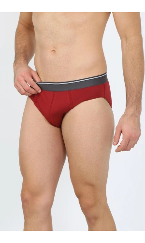 Moda Çizgi Erkek Pamuk Likralı Slip Bordo 40132