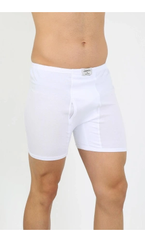 Moda Çizgi Erkek Pamuk Paçalı Külot Beyaz 40130