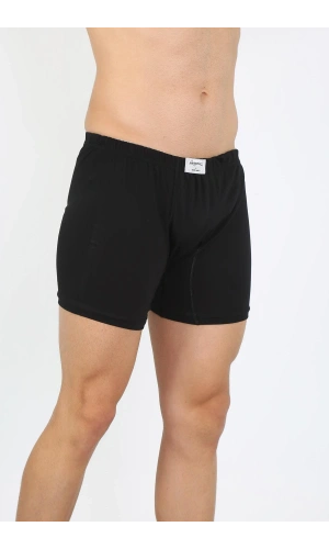 Moda Çizgi Erkek Pamuk Paçalı Külot Siyah 40130
