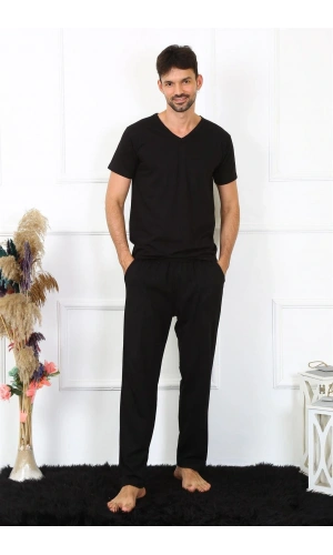 Moda Çizgi Erkek Pamuk Siyah Tek Alt Pijama 27495