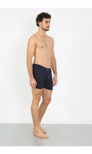 Moda Çizgi Erkek Penye Boxer Lacivert 40091