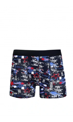 Moda Çizgi Erkek Penye Likralı Desenli Boxer 40114