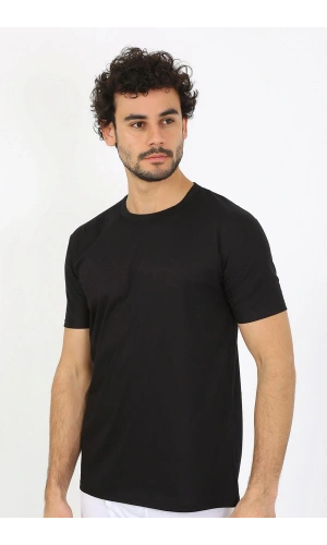 moda çizgi Erkek Sıfır Yaka Siyah Penye Atlet 6567