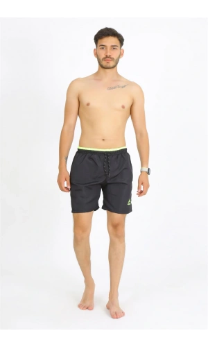 Moda Çizgi Erkek Siyah Deniz Şortu 27485