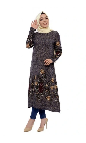 Moda Çizgi İşlemeli Krep Şal