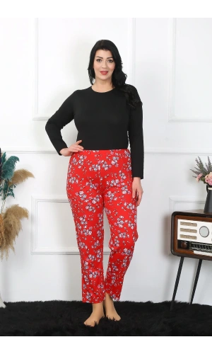 Moda Çizgi Kadın Büyük Beden Tek Alt Pijama 27503