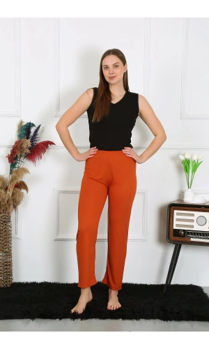 Moda Çizgi Kadın Pamuk Penye Tek Alt Pijama Kremit 27513