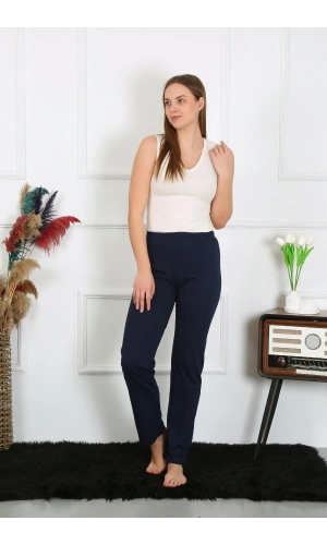 Moda Çizgi Kadın Pamuk Penye Tek Alt Pijama Lacivert 27514