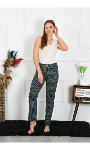Moda Çizgi Kadın Pamuklu Tek Alt Pijama 27522