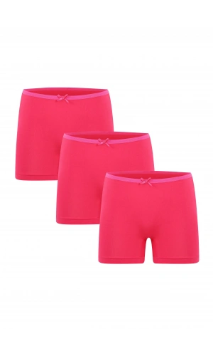 Moda Çizgi Kadın Penye 3lü Boxer Fuşya 40260