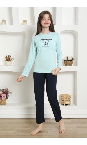 Moda Çizgi Kız Çocuk Penye Pijama Takım 20421