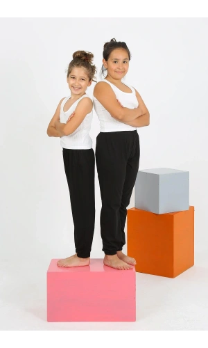 Moda Çizgi Kız Çocuk Sıfır Kol Beyaz Penye Pijama Takım 20433