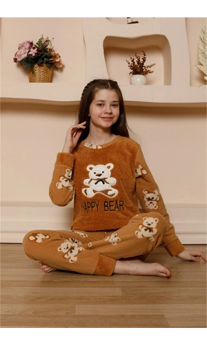 Moda Çizgi Kız Çocuk WelSoft Polar Pijama Takımı 20522