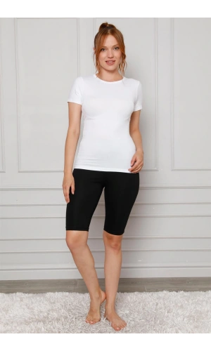 Moda Çizgi Microfiber Diz Üstü Tayt 5867